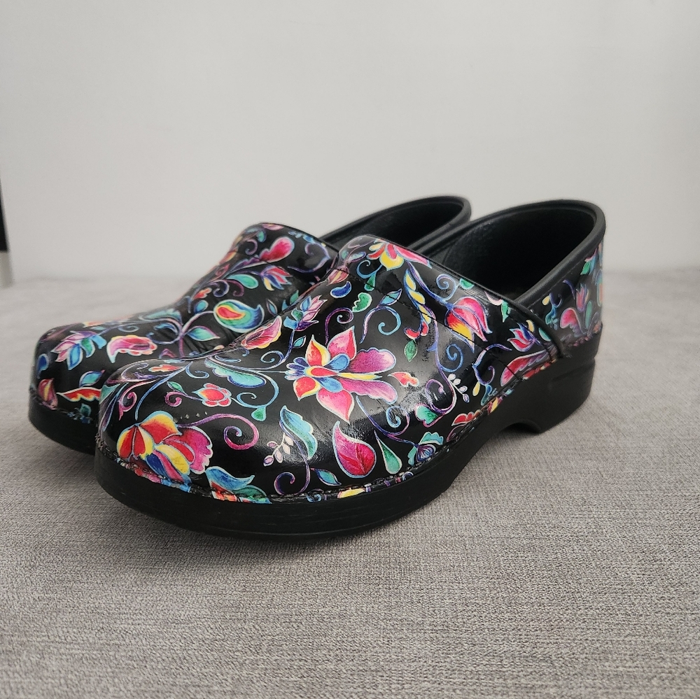 Dansko Professional Clog Vivid Floral Patent Women's Size  EU 41